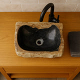 Paden Petrified Wood Vessel Sink - Black Interior