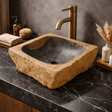 Paden Petrified Wood Vessel Sink - Black Interior