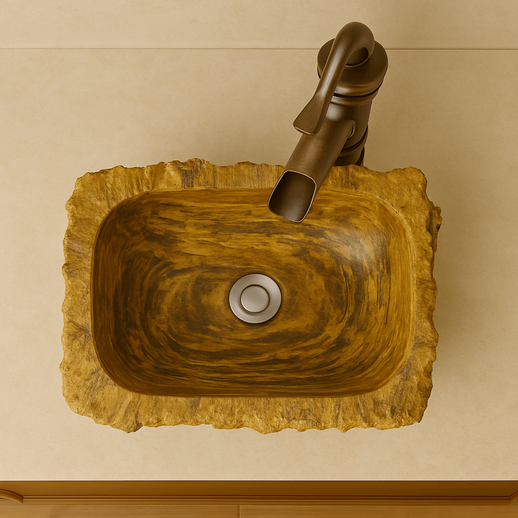 Paden Petrified Wood Vessel Sink - Brown Interior