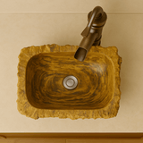 Paden Petrified Wood Vessel Sink - Brown Interior