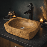 Paden Petrified Wood Vessel Sink - Brown Interior