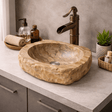 Paden Petrified Wood Vessel Sink - Natural Interior