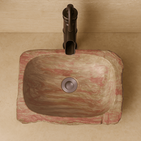 Paden Petrified Wood Vessel Sink - Red Interior
