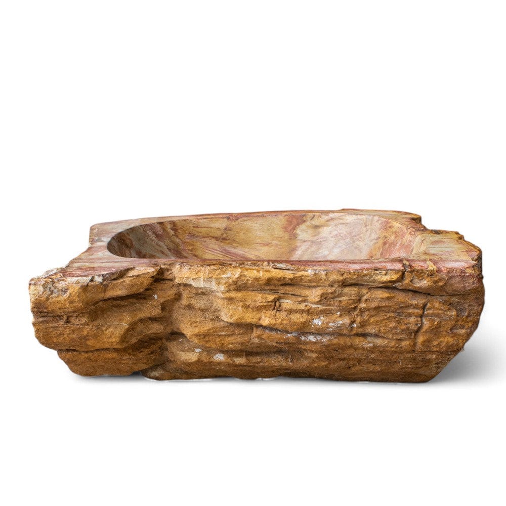 Paden Petrified Wood Vessel Sink - Red Interior