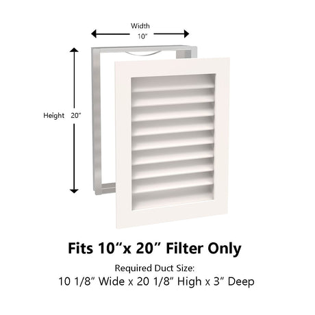 Paintable Wood Air Return Grille - 10" x 20" Duct Size