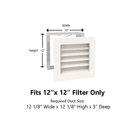 Paintable Wood Air Return Grille - 12" x 12" Duct Size