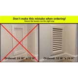 Paintable Wood Air Return Grille - 12" x 12" Duct Size