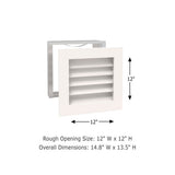 Paintable Wood Air Return Grille - 12" x 12" Duct Size