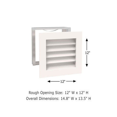 Paintable Wood Air Return Grille - 12" x 12" Duct Size