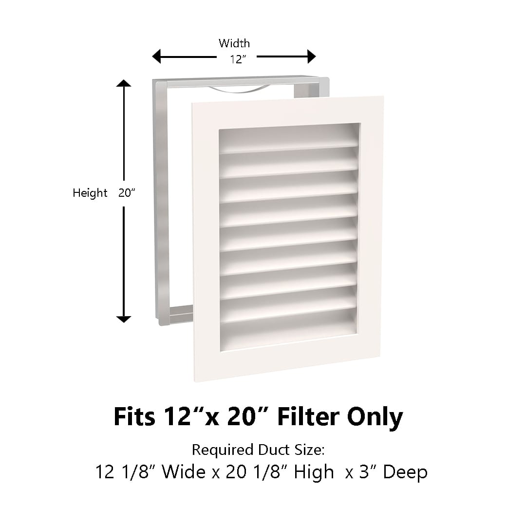 Paintable Wood Air Return Grille - 12" x 20" Duct Size