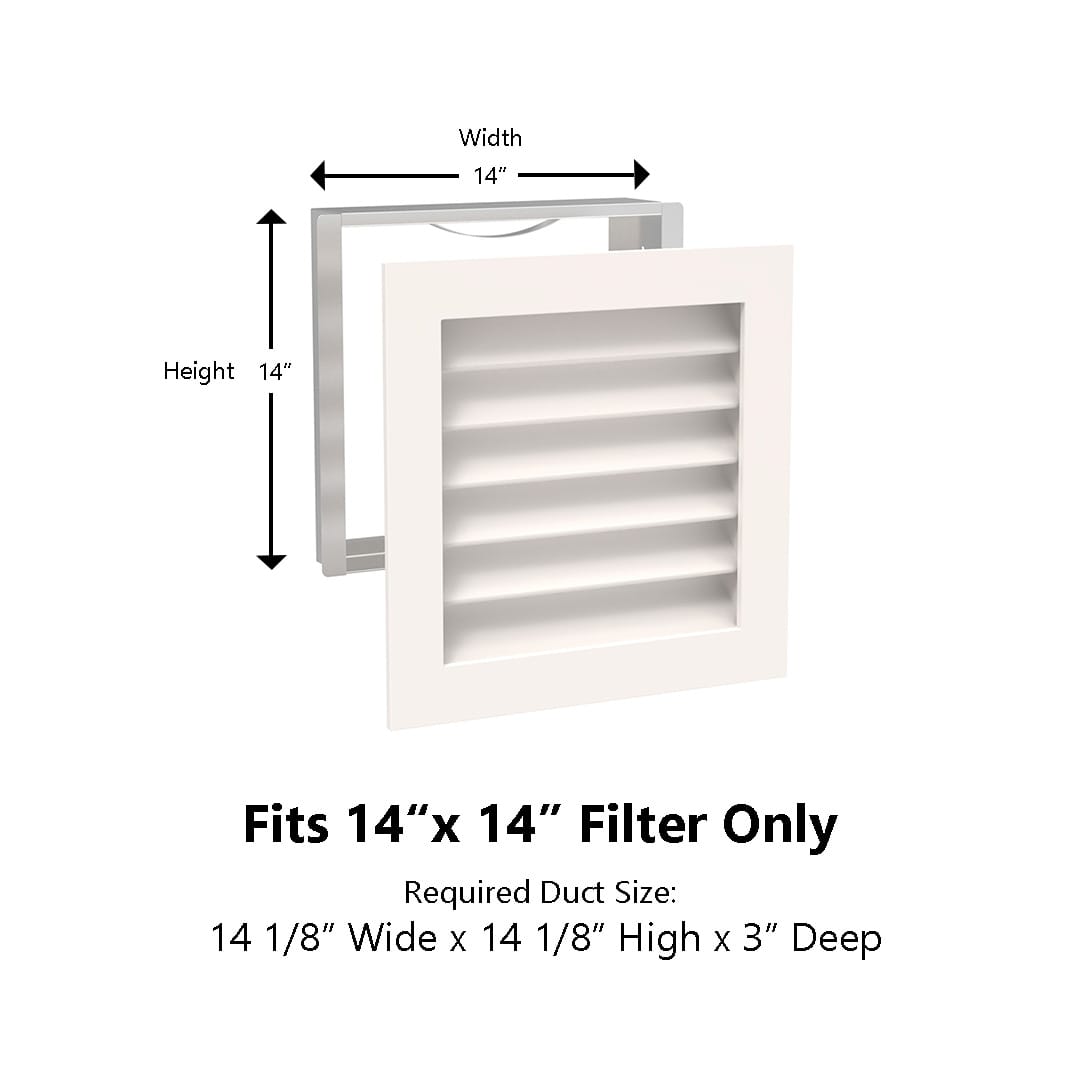 Paintable Wood Air Return Grille - 14" x 14" Duct Size