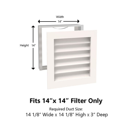 Paintable Wood Air Return Grille - 14" x 14" Duct Size