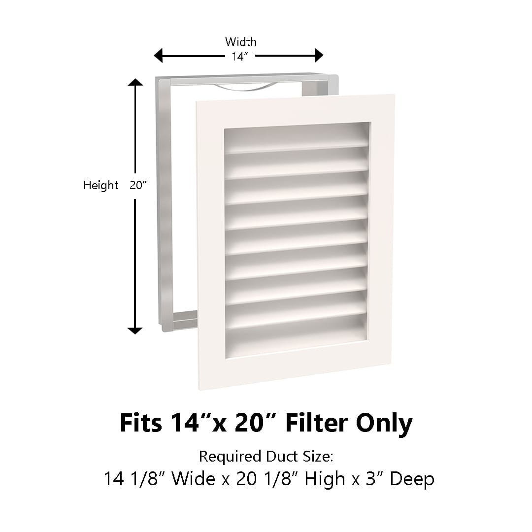 Paintable Wood Air Return Grille - 14" x 20" Duct Size