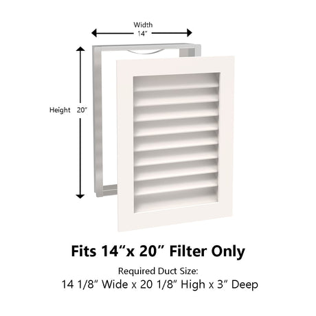 Paintable Wood Air Return Grille - 14" x 20" Duct Size