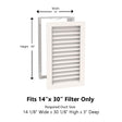 Paintable Wood Air Return Grille - 14" x 30" Duct Size