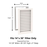 Paintable Wood Air Return Grille - 14" x 30" Duct Size