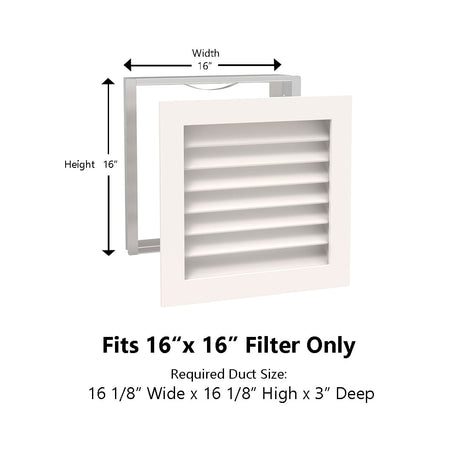 Paintable Wood Air Return Grille - 16" x 16" Duct Size