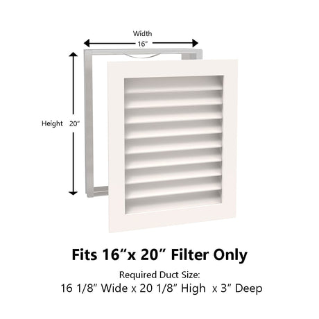 Paintable Wood Air Return Grille - 16" x 20" Duct Size
