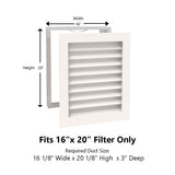 Paintable Wood Air Return Grille - 16" x 20" Duct Size