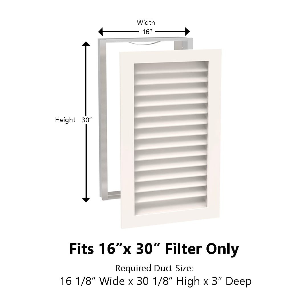 Paintable Wood Air Return Grille - 16" x 30" Duct Size