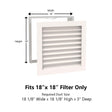 Paintable Wood Air Return Grille - 18" x 18" Duct Size