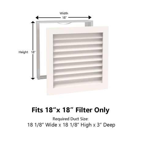 Paintable Wood Air Return Grille - 18" x 18" Duct Size