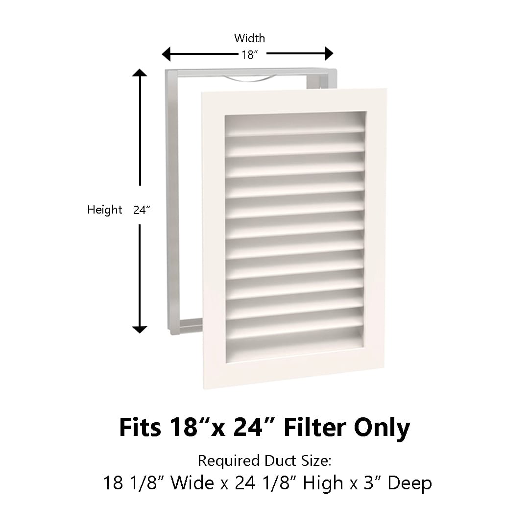 Paintable Wood Air Return Grille - 18" x 24" Duct Size