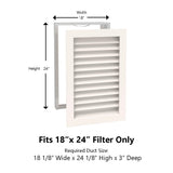Paintable Wood Air Return Grille - 18" x 24" Duct Size