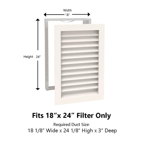 Paintable Wood Air Return Grille - 18" x 24" Duct Size