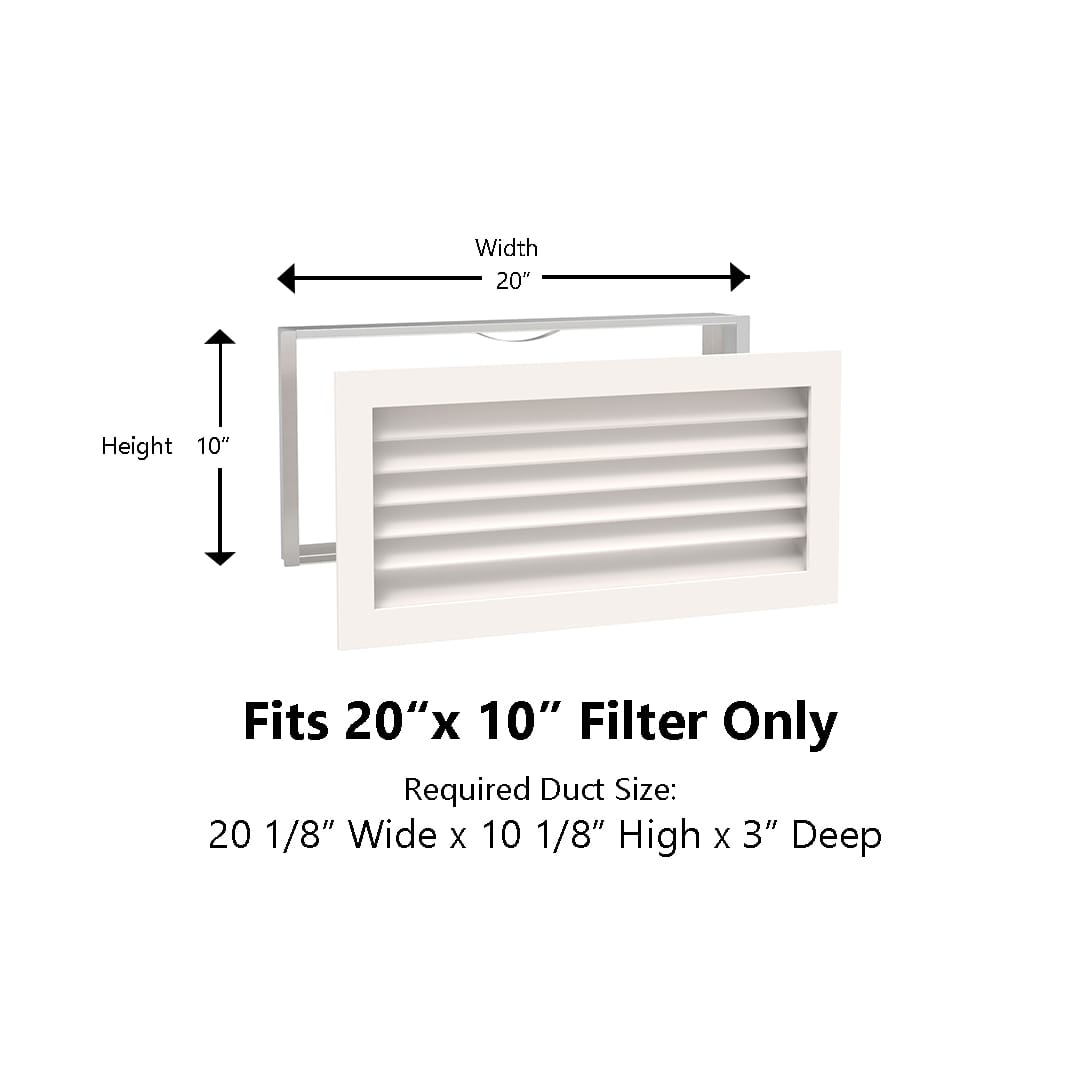Paintable Wood Air Return Grille - 20" x 10" Duct Size