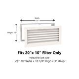 Paintable Wood Air Return Grille - 20" x 10" Duct Size
