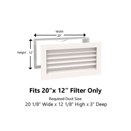 Paintable Wood Air Return Grille - 20" x 12" Duct Size