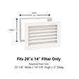 Paintable Wood Air Return Grille - 20" x 14" Duct Size