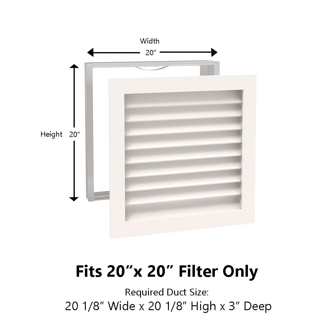 Paintable Wood Air Return Grille - 20" x 20" Duct Size