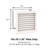 Paintable Wood Air Return Grille - 20" x 20" Duct Size