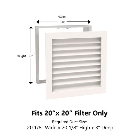 Paintable Wood Air Return Grille - 20" x 20" Duct Size
