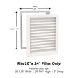 Paintable Wood Air Return Grille - 20" x 24" Duct Size