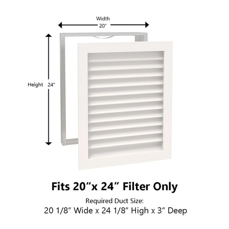 Paintable Wood Air Return Grille - 20" x 24" Duct Size