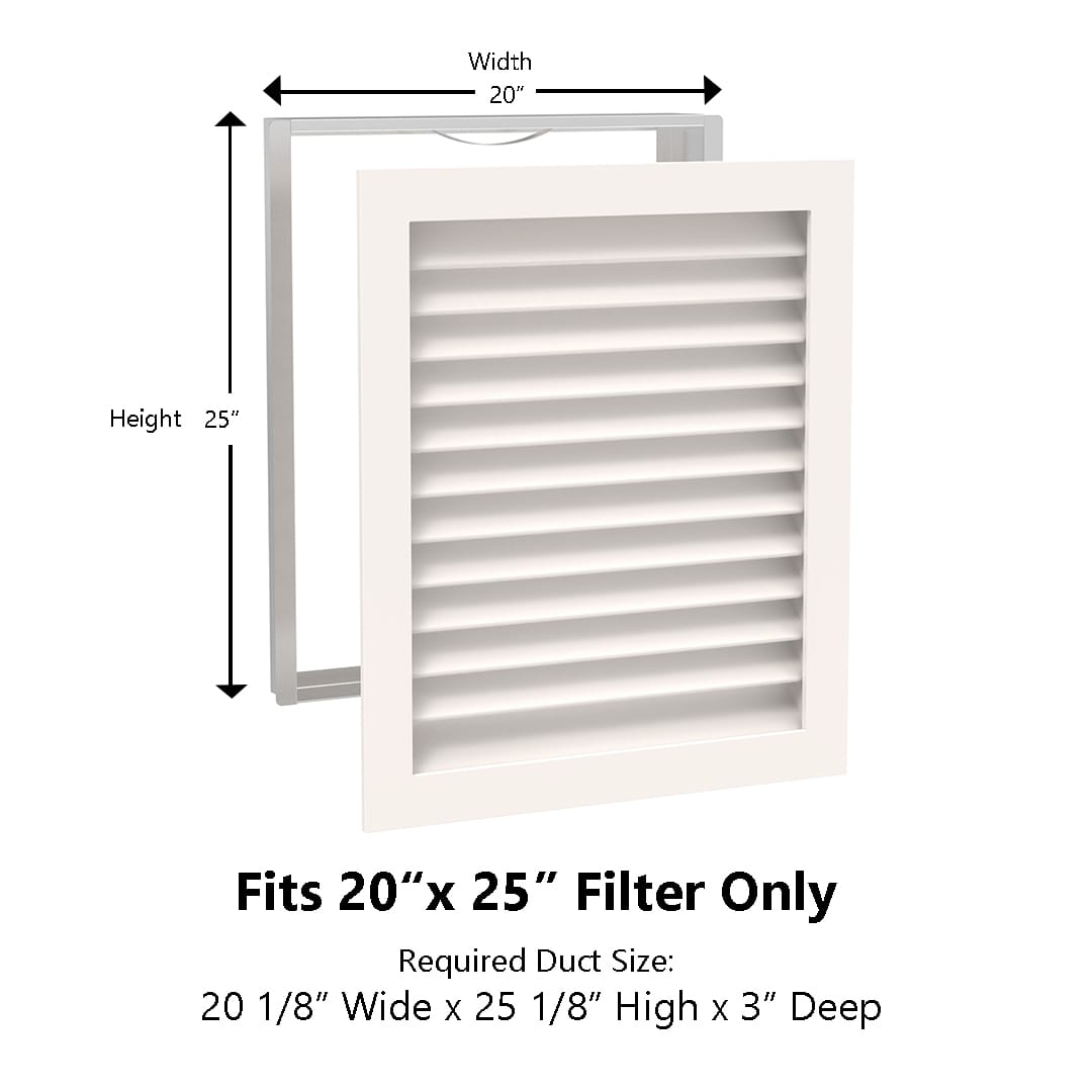 Paintable Wood Air Return Grille - 20" x 25" Duct Size