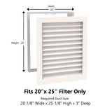 Paintable Wood Air Return Grille - 20" x 25" Duct Size