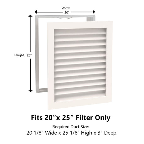 Paintable Wood Air Return Grille - 20" x 25" Duct Size