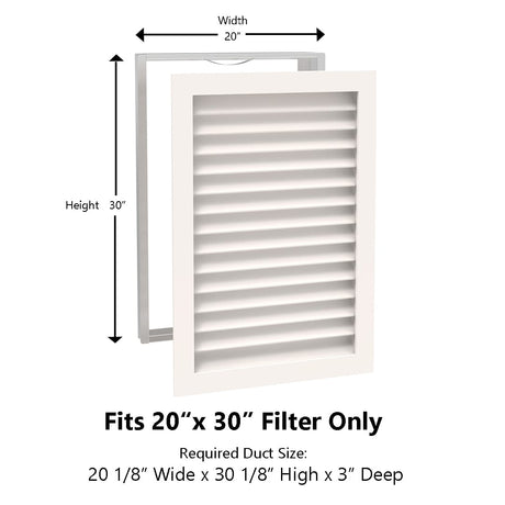 Paintable Wood Air Return Grille - 20" x 30" Duct Size