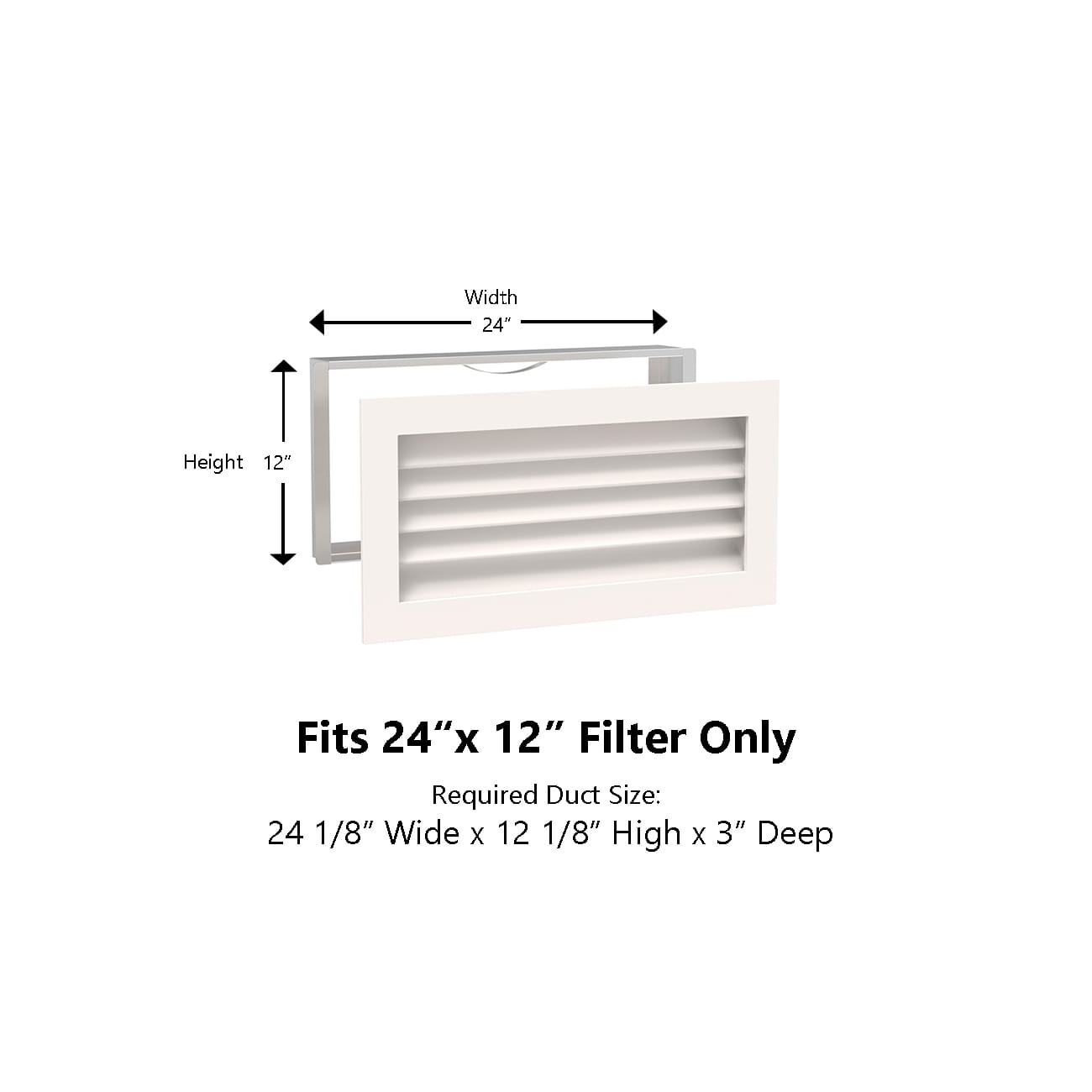 Paintable Wood Air Return Grille - 24" x 12" Duct Size