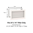 Paintable Wood Air Return Grille - 24" x 14" Duct Size