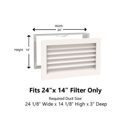 Paintable Wood Air Return Grille - 24" x 14" Duct Size