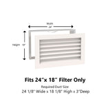 Paintable Wood Air Return Grille - 24" x 18" Duct Size