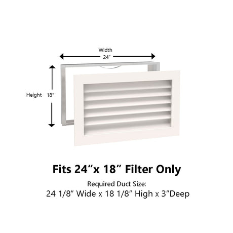 Paintable Wood Air Return Grille - 24" x 18" Duct Size