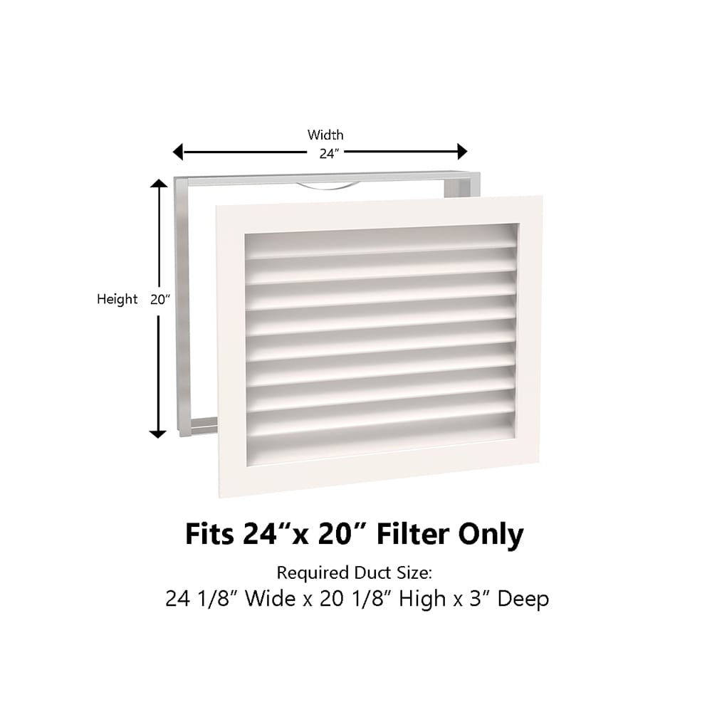 Paintable Wood Air Return Grille - 24" x 20" Duct Size
