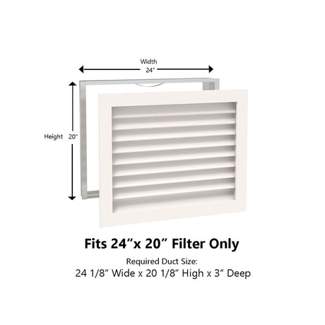 Paintable Wood Air Return Grille - 24" x 20" Duct Size
