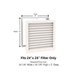 Paintable Wood Air Return Grille - 24" x 24" Duct Size